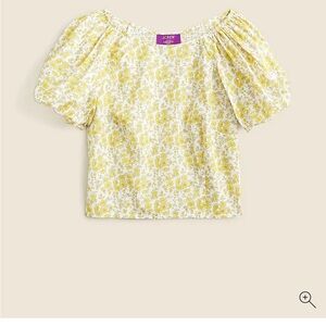 J. Crew Yellow and White Floral Top